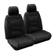 Tradies Canvas Ready Made Seat Covers - Front, Black, Suits Triton