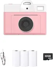 Snblzhef Children Camera Instant Print Kids Digital Thermal Print Camera Instant Photo Printing Camera Toys Gifts Boy and Girl A