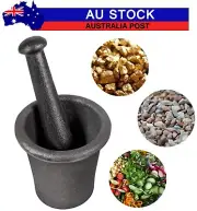 Cast Iron Mortar Pestle Set for Rock Ore Crusher Pulverizer Assay Gold Silver