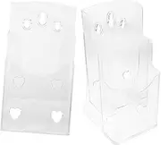 SHOWERORO Acrylic Wall-Mounted Storage Rack Office File Display Organizer 2 Magazine Holders