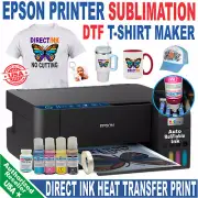 Epson Printer Sublimation ink Kit plus DTF Print T-Shirt Maker Starter Bundle.
