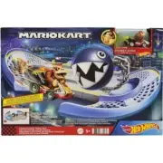 Hot Wheels Mario Kart Chain Chomp Play Track Set w/ Donkey Kong Diecast Car NEW