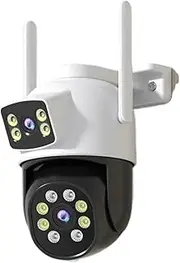 10MP 5K PTZ WiFi IP Camera Security Protection Dual Lens Screen Color Night Vision Auto Track CCTV Surveillance Camera(AU Plug,10MP 32G SD Card)