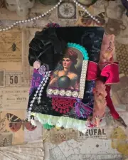HANDMADE Old Book GYPSY FORTUNE Art Junk Journal Grimoire Diary Cosplay LARPing