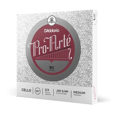 D'Addario Cello Strings Pro Arte Set J59 3/4M Medium Tension [Official Japanese