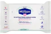 Milton Antibacterial Surface Wipes Household Grade Disinfectant Kills 99.9% of Germs 100% Plant Based