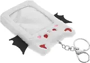 WOONEKY Devil Wings Id Card Holder Plush Card Sleeve Postcards Holder Multi-Functional Practical