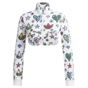 Adidas x Jeremy Scott HL6475 Monogram Crop Jacket Top ( XS )