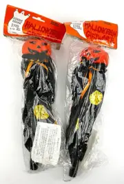 NEW VTG Lot of 2 Halloween Battery Operated Jack-O-Lantern Ghoul Noisemakers
