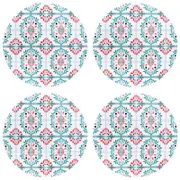 4PK LVD Ceramic/Cork Placemat Trivet Tile Home/Kitchen Decor Round 25cm
