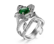 Luxury Design White Rose Zircon Engagement Ring