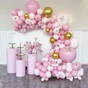 118PCS Pink Balloon Garland Arch Kit, Latex Metallic Balloon Arch Garland Kit wi