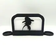 Black Metal Cowboy Napkin Salt Pepper Shaker Holder Rustic Farmhouse