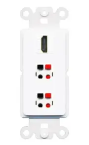 [3 Ports] HD 2 SPEAKER Rocker Wall Plate White