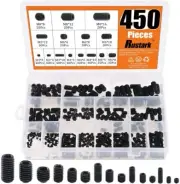 450Pcs M3/M4/M5/M6/M8 Allen Head Socket Hex Grub Screw Set Assortment Kit