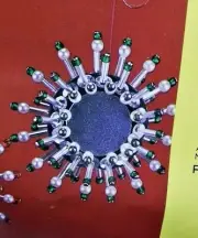 Thomas Boutique MIRRORED STAR Green Sequin Bead Christmas Ornament Craft Kit NOS