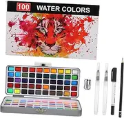 Gogogmee Solid Watercolor Paint Set Sketch Kit 100 Colors for Children Painting Supply Portable Art Accessories