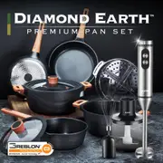 Diamond Earth® Premium Cookware 8pc Jumbo Set with Superior Non-Stick