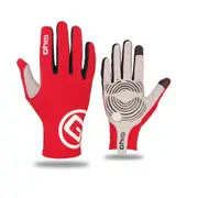 1Pair Cycling Full Finger Gloves Touch Screen Anti-slip Bicycle Bicicleta Road Bike Long Glove red_XL
