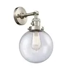 Innovations LG Beacon 8" Semi-Flush, Amber/Satin/Seed Globe - 201FSW-SN-G204-8