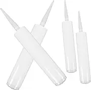 SHINEOFI 4Pcs Empty Caulk Tubes Reusable Plastic Sealant Tubes with Plunger Cap for Flexible Use for Caulking Rough Surfaces and Tile Joints