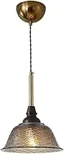 CJLWSLCO Simple Pendant Lighting Hand Blown Glass Ceiling Hanging Light Fixtures Kitchen Island Dining Room Table Bar Sink Modern Chandelier Vintage Wood Hanging Lamp Indoor Adjustable Height