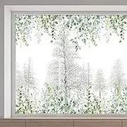 GORGECRAFT 38 x 116 cm Green Vine Window Sticker Large Hanging Leaves Botanical Glass Sticker Non-Adhesive Reusable Static Window Sticker for Sliding Doors Party Decoration