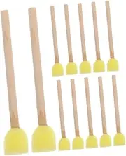 Sponge Painting Brush Set 30pc Round Wooden Handle Sponges Acrylic Paint Brushes Art Supplies for Children Safe and Gentle for Art Classes