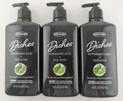 3 x Homebright Dish Soap Liquid Peppermint Sage Pump Bottle Plant Base 472ml NEW