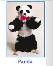 Yarn Panda, 2 Legged, 3-String T-Handle Marionette Puppet 10" Tall