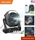8-Inch Rechargeable Battery Operated Fan with Misting Function & LED Lantern