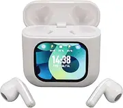 Headphones, in Ear Earphones Noise Cancelling Earbuds with Charging Case, HiFi Stereo Ear Buds Sport Headphones (White)