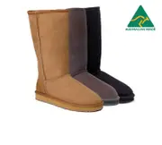 Urban UGG® UGG Boots Australian Made Sheepskin Wool Boots Tall Classic - Chocolate / AU Ladies 8 / AU Men 6 / EU 39