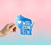 Wisconsin Sticker Laptop Sticker, Water Bottle Sticker, Phone Sticker