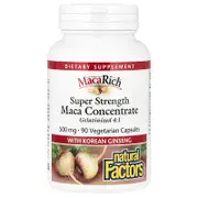 Natural Factors, Maca Rich®, Maca Concentrate With Korean Ginseng, Super Strength, 90 Vegetarian Capsules
