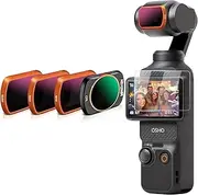 MINGVEN Magnetic ND Filters Set + CPL Filter Compatible with DJI Osmo Pocket 3, 4 Pack - CPL, ND16, ND64, ND256, Neutral Density Filters Kit for Osmo Pocket 3