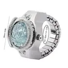 Finger Ring Watch Flip Up Cover Round Rose Flower Women Finger Quartz Watch( DOB