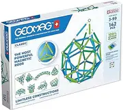 Geomag Classic Supercolor Panels Recycled 142, Magnetic Blocks, Rods, Steel Spheres and Coloured Panels, STEM Learning Approach, 142-Piece Pack, 100% Recycled Plastic, Kids Toys 3 Years