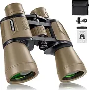 20x50 Military Binoculars for Adults with Smartphone Adapter - Compact Waterproof Tactical Binoculars for Bird Watching Hunting Hiking Concert Travel Theater with BAK4 Prism FMC Lens, Mud