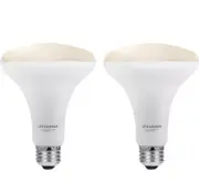 2 Pack SYLVANIA Bluetooth Mesh LED Smart Light Bulb One Touch Set Up BR30 65W