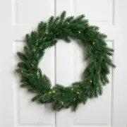 Northlight Pre-Lit Battery Operated Lush Pine Artificial Christmas Wreath - 24"