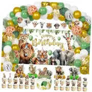 Jungle Safari Birthday Party Decorations, 127 Pcs Zoo Safari Animal Theme