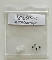 Lizzie Kate Crazy Eyes #M101 tiny flat and seed button embellishments 6 pieces