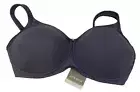 Amoena Mastectomy Dk Gray #1262 Lara Satin Wireless Bra 34D US/UK Pockets NWT
