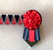 Navy Red & Silver Satin Diamonte Bling Browband - Medium Pony 33.5 cm - NEW