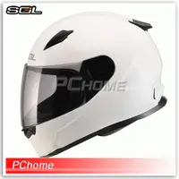 在飛比找PChome24h購物優惠-【SOL SF2M SF-2M 素色 白 全罩式安全帽 】輕
