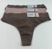 3 Pairs Jockey Generations Women Recycled Seamfree Ribbed Thong Panties XL NWT