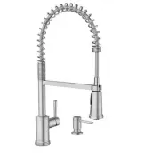 Single-Handle Pulldown Sprayer Kitchen Faucet with Power Clean in Stainless