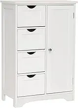 Alpine Bay Maine 4 Drawer 1 Door Multipurpose Bathroom Cabinet, White