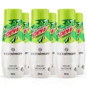 NEW 6x SodaStream Mountain Dew Syrup Soda Mix 440mL Sparkling Soft Drink BULK